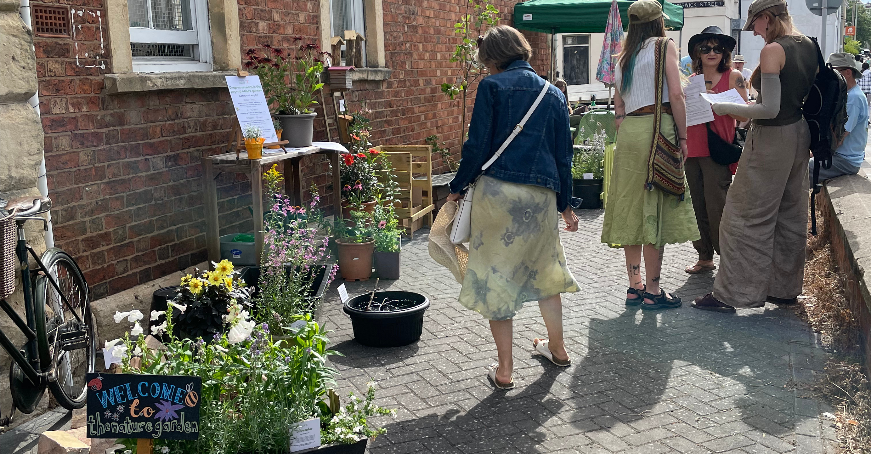 Exploring the pop-up nature garden at Cheltenham Gardens for Nature